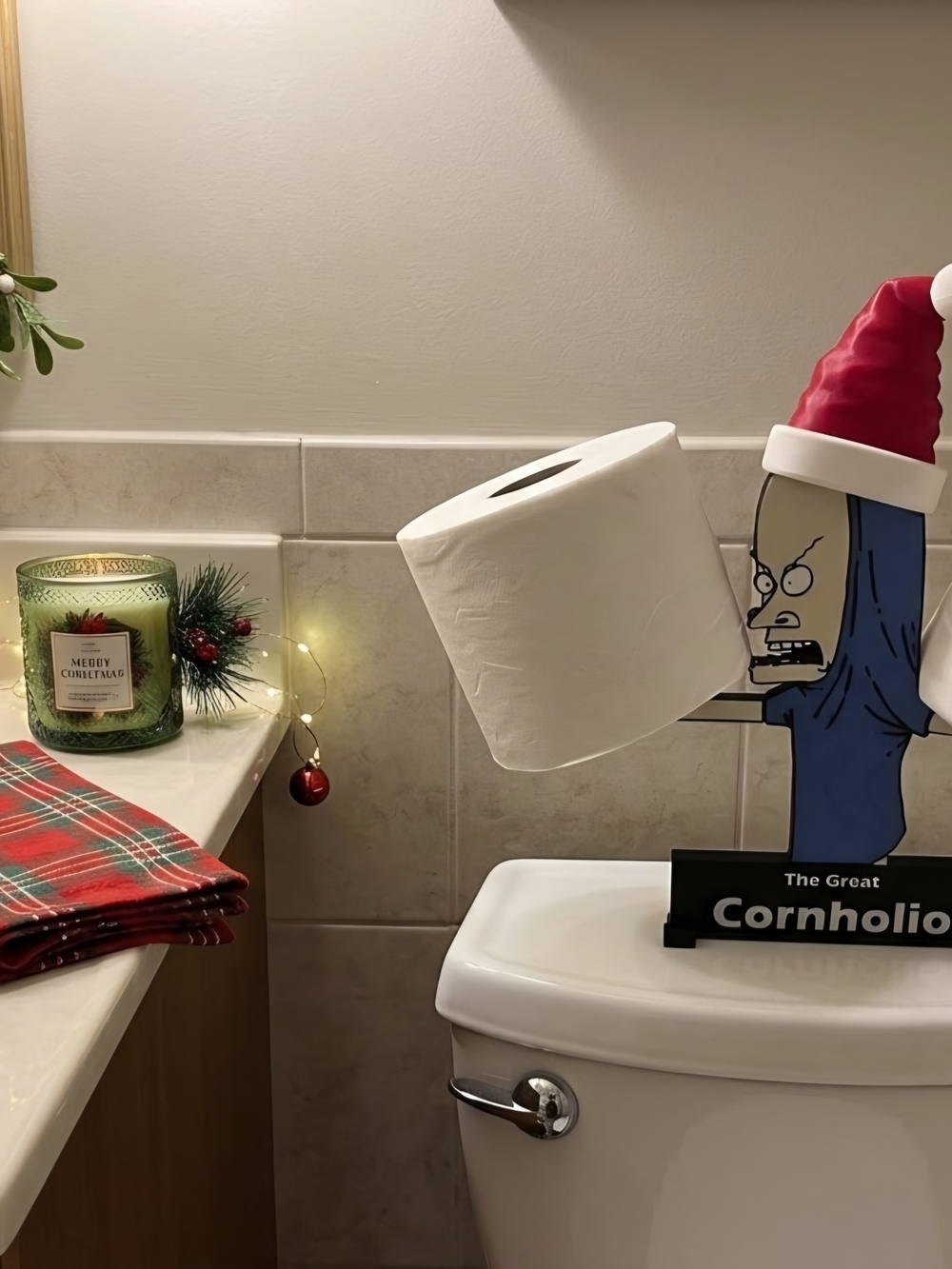 Holiday Cornholio Toilet Paper Holder - Blue